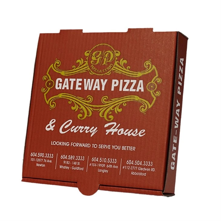 Khoom noj khoom haus qib Packing Box Custom Corrugated Pizza Box