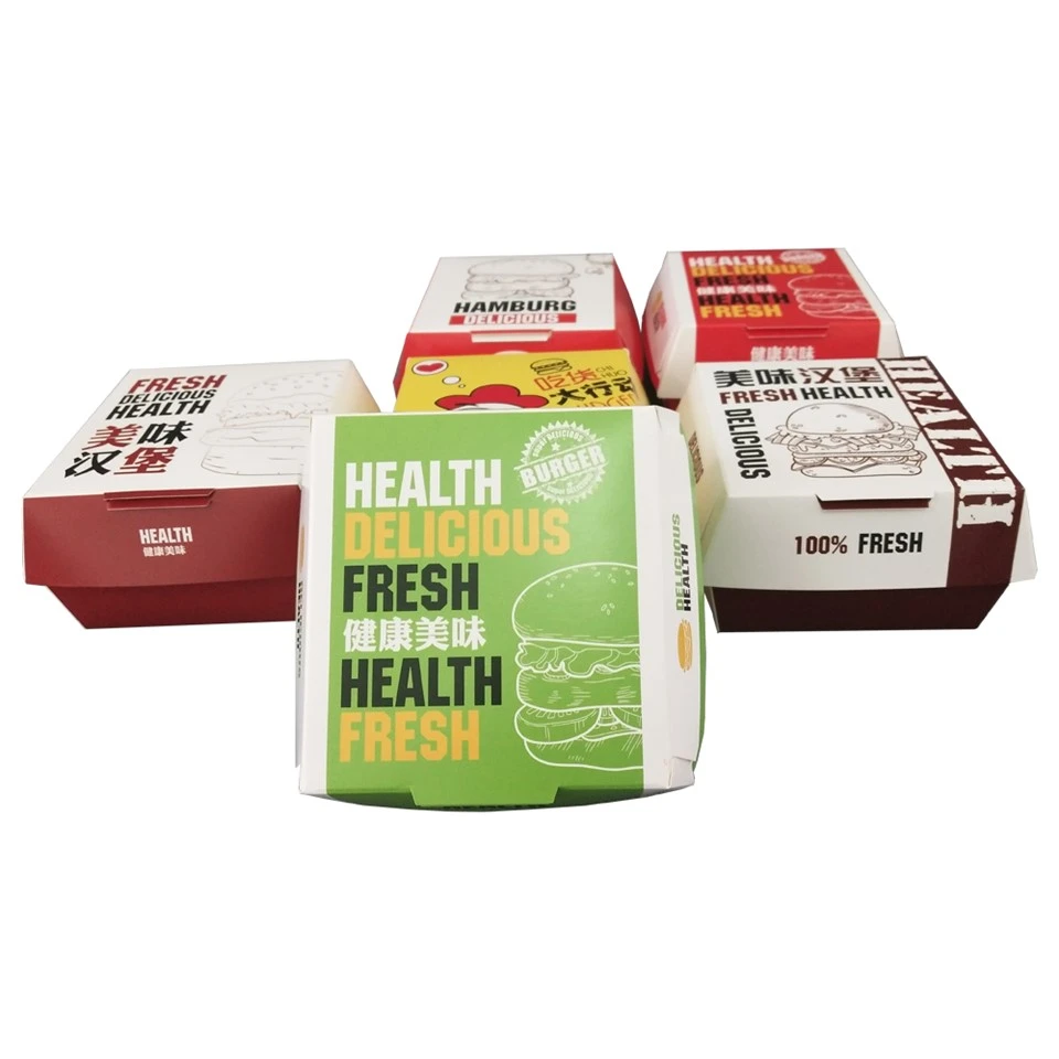 Tshem tawm Clamshell Hamburg Paper Box